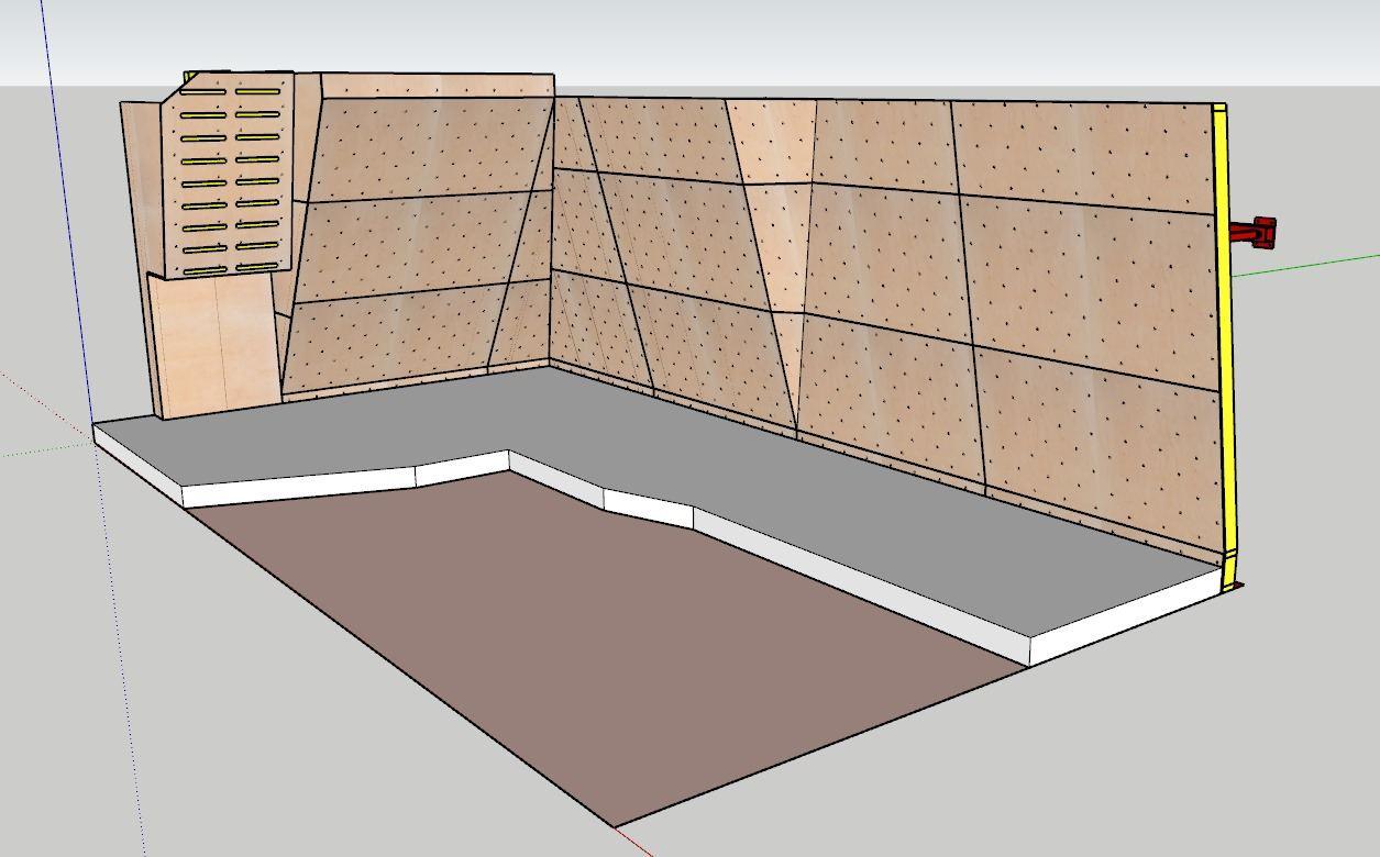 SketchUp model of the climbing wall