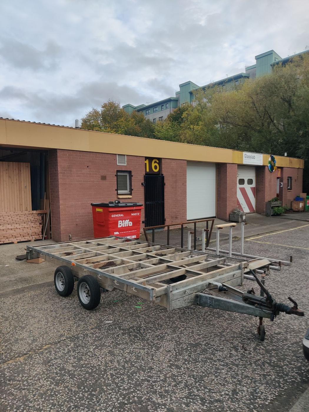 The trailer before modification