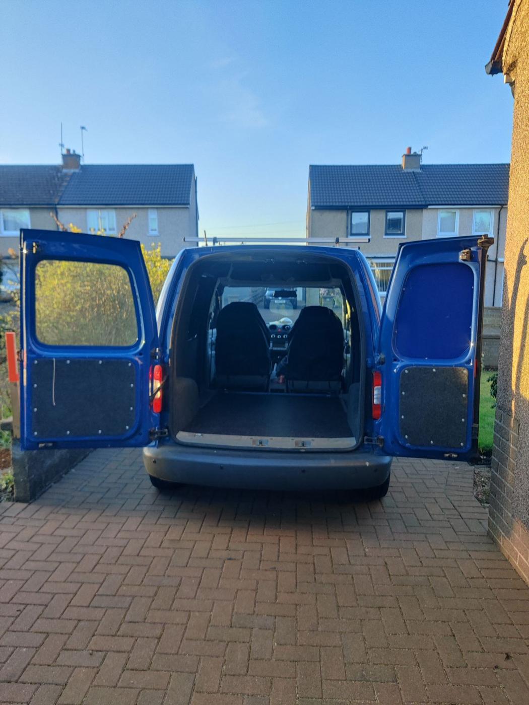 Carpet-lined van interior